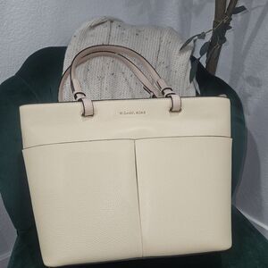 Michael Kors Cream Leather Tote Bag